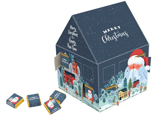 Házikó alakú adventi naptár 24 prémium csokoládéval  
