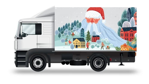 Kamion alakú adventi naptár 24 csokoládéval  