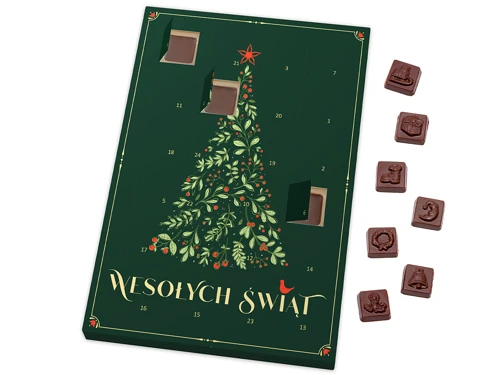 Karácsonyi adventi csokoládénaptár – 24 db  
