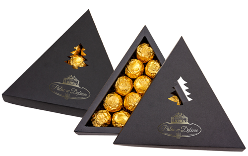 Mogyorós pralinéválogatás karácsonyi díszdobozban  