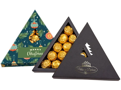 Mogyorós pralinéválogatás karácsonyi díszdobozban  